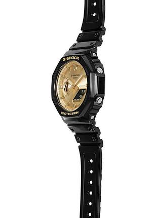 Чоловічий годинник casio g-shock ga-2100gb-1a з водозахистом 20 atm та золотистим циферблатом 3