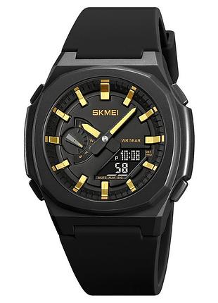 Мужские часы skmei 2091bkgdbk black-gold-black