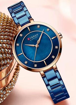 Сurren 9051 rose gold-blue stopped 2