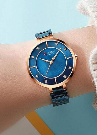 Сurren 9051 rose gold-blue stopped 3