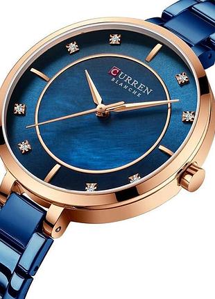 Сurren 9051 rose gold-blue stopped 4