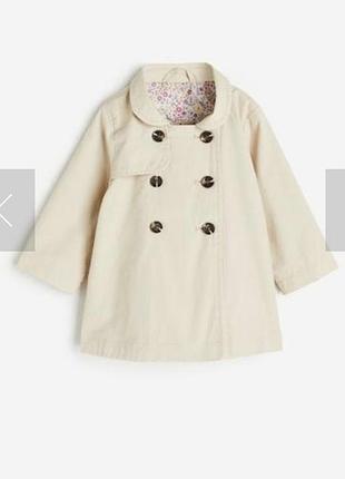 Кутка h&m пальто тренч бежевий тренч для дівчинки осінній тренч h&m 12-18 би базовий тренч для дівчинки