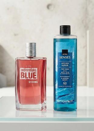 Individual blue strong avon 100 ml , та шампунь-гель для душу  , чоловічий набір ейвон