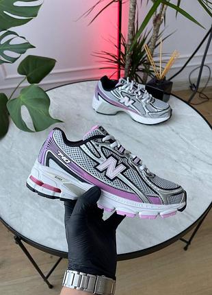 Кросівки жіночі new balance 740 сріблястий рожевий шкіра текстиль