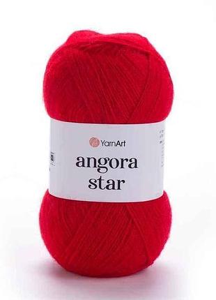 Пряжа angora star червоний 80% акрил 20% вовна 500м 100г 5шт/уп 156 тм yarnart