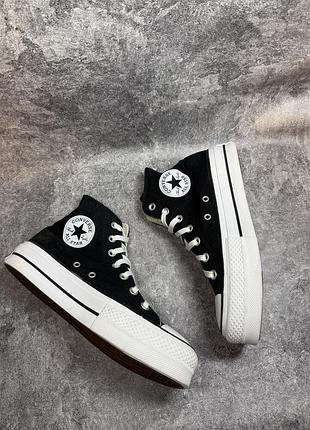 Оригінальні кеди converse chuck taylor all star platform (високі, чорні)