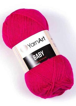 Пряжа baby малиновый 100% акрил 150м 50г 5шт/уп 8041 тм yarnart