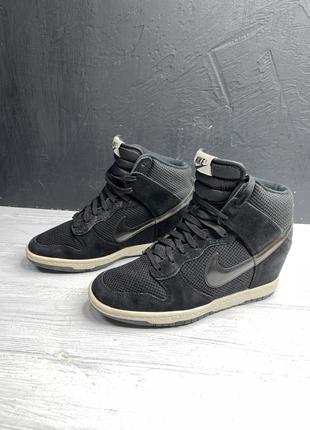 Женские черные сникерсы nike dunk