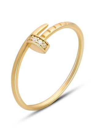 Золотое кольцо высокогокачества с фианитами 0.05ct (14855503) 16 размер
