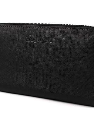 Кошелек на молнии pazolini cp2310 черный, кожа сафьяновая