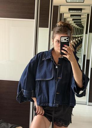 Тренч zara темний джинс 3