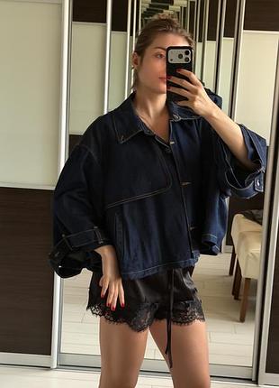 Тренч zara темний джинс 4