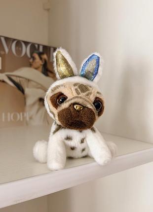 М'яка іграшка брелок собачка мопс love pugsley