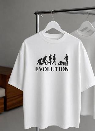 Футболка «evolution» — футболка з гумористичним принтом s, графітовий