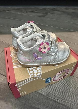 Кросівки для дівчинки ddstep сріблясті, 21 розмір, довжина устілки 13,5 см, натуральна шкіра