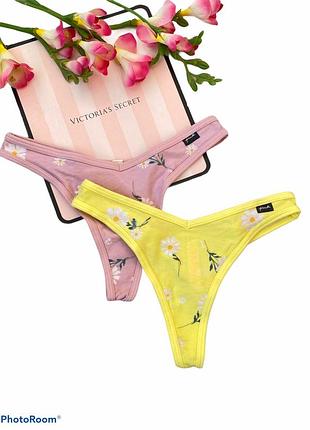Хлопковые трусики стринги xs,s от виктория сикрет