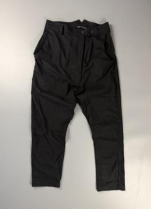 Дизайнерські штани aakasha drop crotch pants / дизайнерські жіночі брюки темно-сірі m
