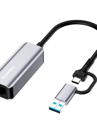 Dm сетевой адаптер usb спецификация 2.2 3.0 type-c gigabit ethernet серый для ноутбуков и пк стабильны spe|lz 3