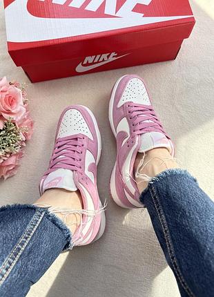 Nike dunk pink ( замш ) 4