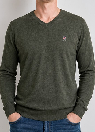 Мужской джемпер u.s. polo assn. l хаки 100% хлопок