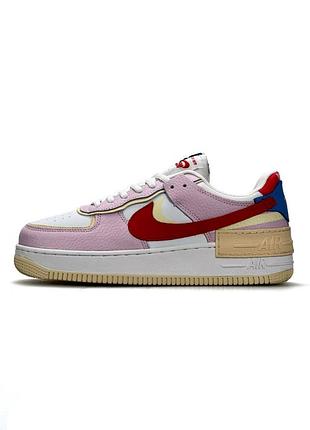 Женские кроссовки nike air force 1 shadow w white pink