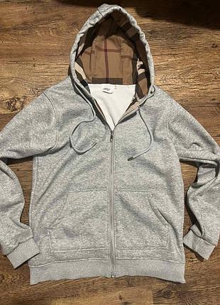 Зіп-худі burberry в сірому кольорі.