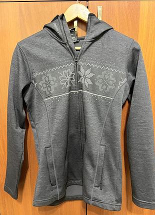 Кофта жіноча helly hansen сіра з капюшоном на змійці