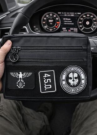Тактична сумка для патчів cordura 600d — 5 кишень, месенджер чорний з тканини