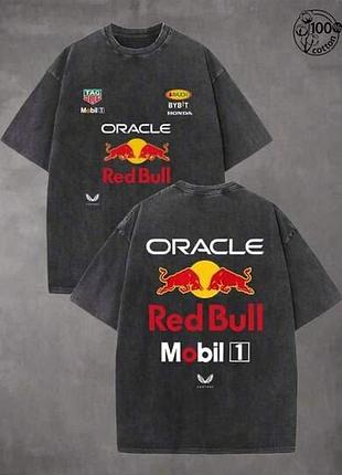 Вареная футболка red bull racing vintage acid wash s, розовый