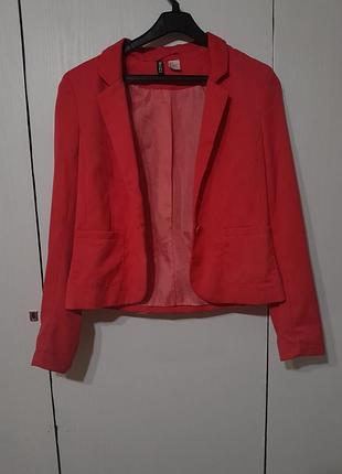 Жакет жіночий h&m divided укорочений кораловий xs/34