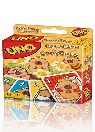 Настольная карточная игра uno (уно) - семейная настольная игра для друзей и детей капібара