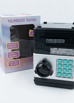 Детская интерактивная копилка-сейф «number bank»