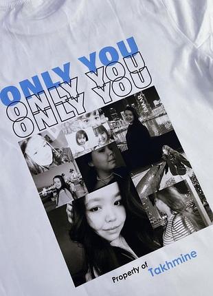 Футболка only you с коллажем из ваших фото | персонализированная футболка с принтом