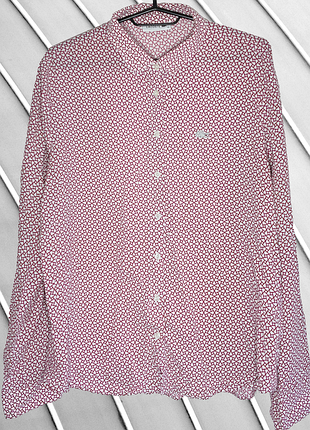 Женская белая рубашка lacoste eu 42 l xl 40 42 48 50 лакост базовая рубашка с бордовым принтом и длинным рукавом lacoste eu42 48 50