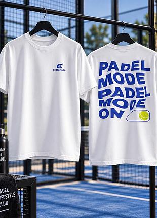 Футболка для падела padel mode on с принтом на спине