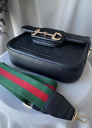Сумка horsebit 1955 mini bag black 6