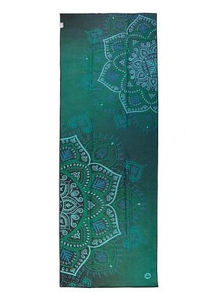 Полотенце для йоги mandalas jungle green от bodhi 183x61 см