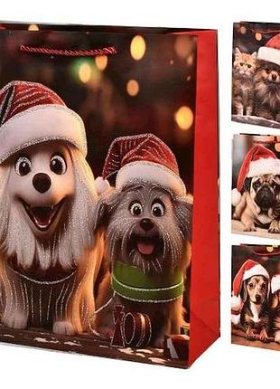 Пакет новогодний m best friends 26*32*10см бумажный r98337 тм stenson