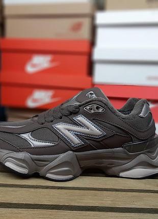 Утеплені зимові жіночі кросівки new balance 9060 winter termo brown нью беланс коричневого кольору термо