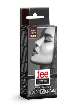 Крем-краска для бровей и ресниц no2.10, темно-коричневый тм jee cosmetics