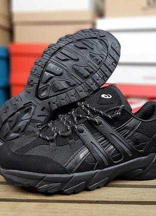 Утеплені зимові чоловічі кросівки asics gel-sonoma 15-50 winter termo black асікс чорного кольору термо