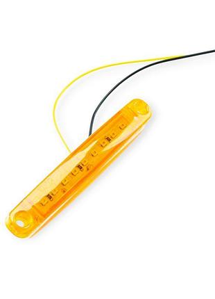 Ліхтар маркерний овальний помаранчевий 100х15мм 9 led (12-24v) autolight