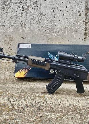 Мощный автомат ак 47 из pubg оригинал на гелевых шариках орбизах / гель бластер орбиган 88 см