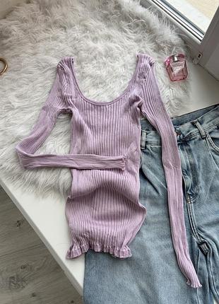 Бузковий лонгслів з шовком intimissimi