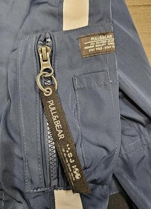 Нова трендова вітровка pull&bear синя розмір xs-s 6