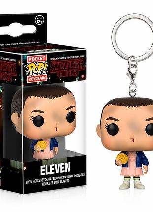 Брелок eleven (оди) с вафлей eggo funko pop! pocket keychain stranger things (дивные дива) 5 см, оригинал