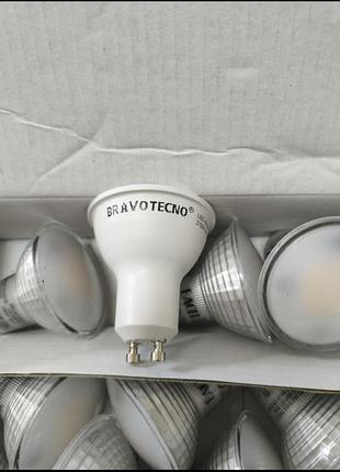 Светодиодные led лампы bravotecno gu10 2.9w (аналог 60w), 520 lm, 2700k (теплый свет) - набор 12 шт.
