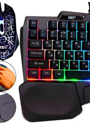 Комплект игровой клавиатура и мышка с подсветкой проводные usb 35 клавиш