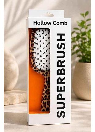 Расческа супер браш hollow comb лео мягкая силиконовый ворс белая (21*9*5см) 211015 тм eстет