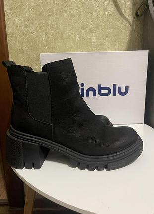 Чоботи жіночі inblu челсі чорні, розмір 38, шкіра